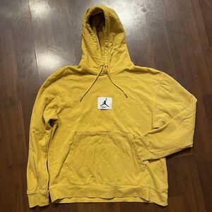 Jordan Flight Fleece Washed Pullover Hoodie Size L - Yellow